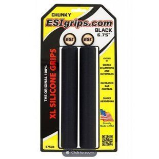 Гріпси ESI XL 6.75" Chunky Black (чорні) 675CB