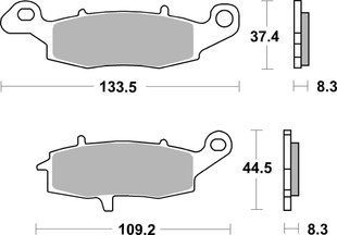 Гальмівні колодки SBS Performance Rear Brake Pads, Sinter 704LS