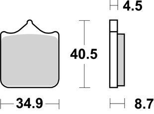 Гальмівні колодки SBS Road Racing Front Brake Pads, Dual Carbon 870DC