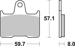 Гальмівні колодки SBS High Performance Rear Brake Pads, Sinter 715H.LS