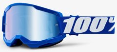 Мото маска 100% STRATA 2 Goggle Blue - Mirror Blue Lens- Mirror Lens 50421-250-02 фото