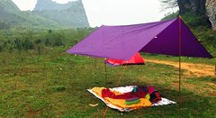 Тент туристический 3F UL GEAR 40D silicone 3х3 м Purple tent1 фото