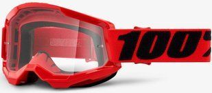 Мото маски 100% STRATA 2 Goggle Red - Clear Lens, Clear Lens 50027-00018