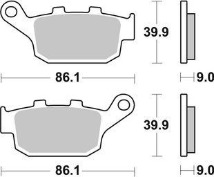 Гальмівні колодки SBS Performance Rear Brake Pads, Sinter 881LS