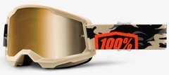 Мото маска 100% STRATA 2 Goggle Kombat - True Gold Lens- Mirror Lens 50421-253-10 фото