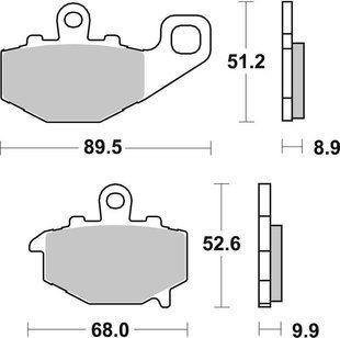 Гальмівні колодки SBS Racing Rear Brake Pads, Carbon Tech 687RQ
