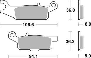 Гальмівні колодки SBS Sport Brake Pads, Sinter/Carbon 851SI
