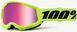 Детская мото маска 100% STRATA 2 Youth Goggle Neon Yellow - Mirror Pink Lens, Mirror Lens 50032-00010