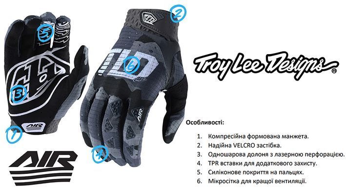 Вело перчатки TLD AIR GLOVE [BLACK] (2X) 404785006