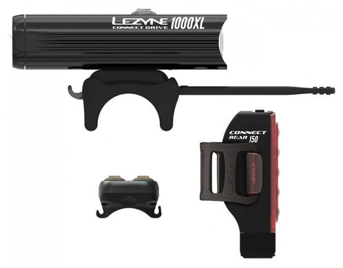 Комплект світла Lezyne CONNECT DRIVE PRO 1000XL / STRIP CONNECT PAIR чорний 1000/150 люмен Y13 4712806 002688 фото