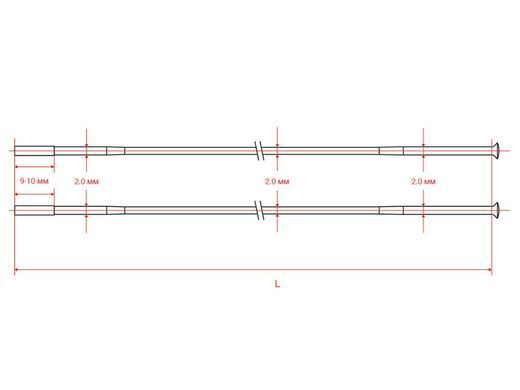 Шприхи DT Swiss Competition Race Straight pull 2.0/1.6/2.0 mm x 292mm Black (Чорний) 100шт SCRS20292S0100