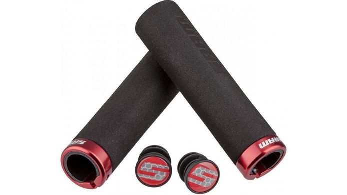 Гріпси SRAM Locking Grips Foam 129mm Black with Single Red Clamp and End Plugs 00.7915.068.020 фото