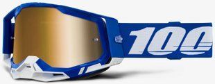 Мото маски 100% RACECRAFT 2 Goggle Blue - Mirror Gold Lens, Mirror Lens 50010-00035