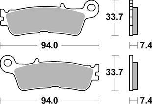 Гальмівні колодки SBS Sport Brake Pads, Sinter/Carbon 965SI