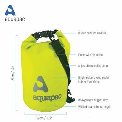 Гермомішок Aquapac з ремнем через плече Trailproof Drybag - 15L (acid green) w/strap зелений AQ 733