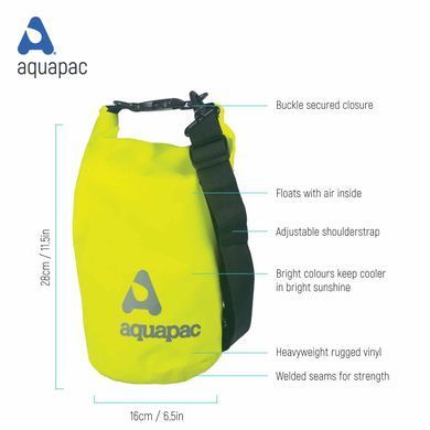 Гермомешок Aquapac с ремнем через плечо Trailproof Drybag - 7L (acid green) w/strap зеленый AQ 731
