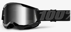 Мото маска 100% STRATA 2 Goggle Black - Mirror Silver Lens- Mirror Lens 50028-00001 фото