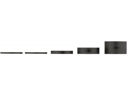 Проставки рульової колонки RockShox UD Carbon, Gloss Black Logo (2.5mm x 2, 5mm x 1, 10mm x 1, 20mm x 1) (00.4318.036.000) 00.4318.036.000 фото