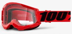 Детская мото маска 100% STRATA 2 Youth Goggle Red - Clear Lens- Clear Lens 50521-101-03 фото